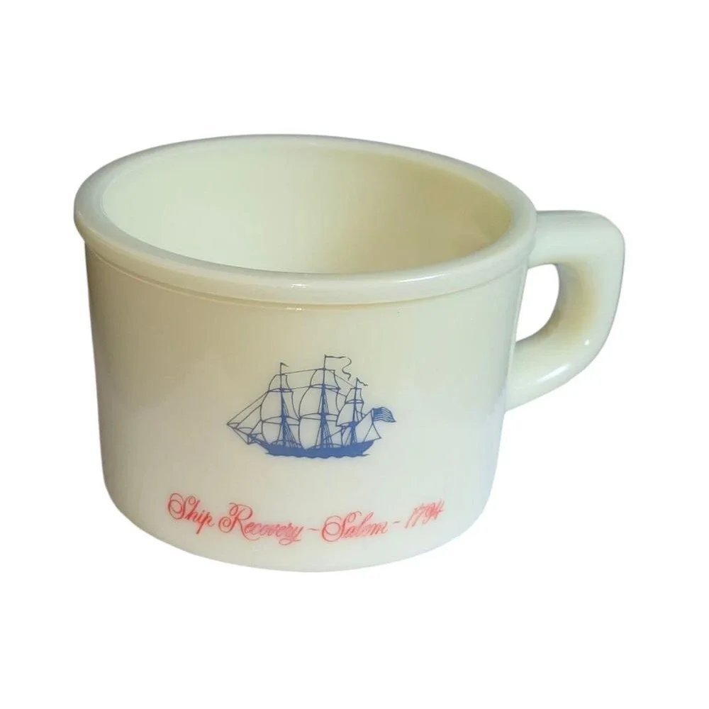 Old Spice VTG Red White Blue Ship Recovery Salem 1974 Shaving Mug 4.5